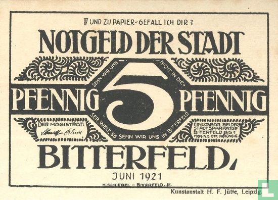 Bitterfeld, Stadt 5 Pfennig (4) 1921 - Bild 1