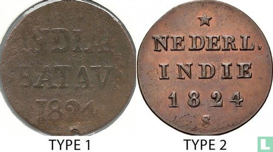 Indes néerlandaises ½ stuiver 1824 (type 1) - Image 3