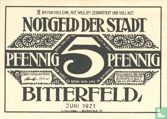 Bitterfeld, Stadt 5 Pfennig (7) 1921 - Image 1