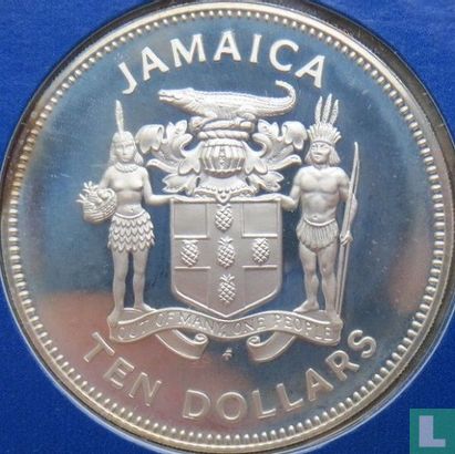 Jamaica 10 dollars 1981 (PROOF) "American crocodile" - Image 2