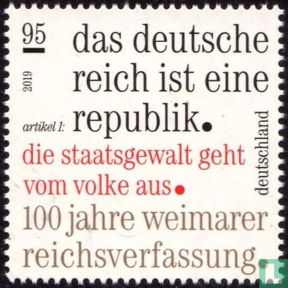 100 jaar Grondwet van Weimar