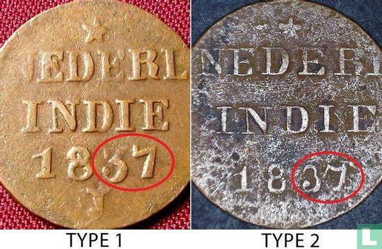Nederlands-Indië 1 cent 1837 (J - type 2) - Afbeelding 3