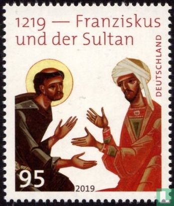 Ontmoeting Franciscus en de Sultan in 1219