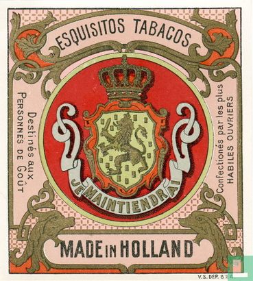 Esquisitos Tabacos - Made in Holland V.S. Dep. B 2 A. - Image 1