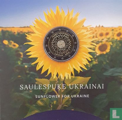 Lettland 2 Euro 2023 (Folder) "Sunflower for Ukraine" - Bild 1
