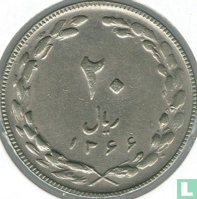 Iran 20 rials 1987 (SH1366) - Image 1