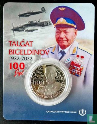 Kasachstan 100 Tenge 2022 (Coincard) "100th anniversary birth of Talgat Bigeldinov" - Bild 1