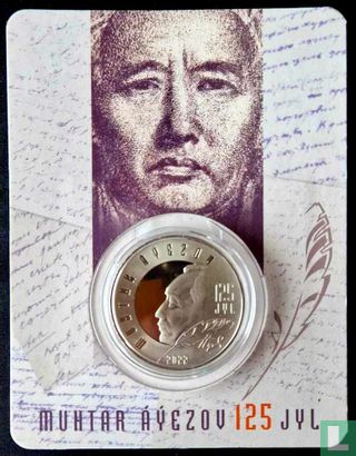 Kazachstan 100 tenge 2022 (coincard) "125th anniversary birth of Muhtar Ayezov" - Afbeelding 1