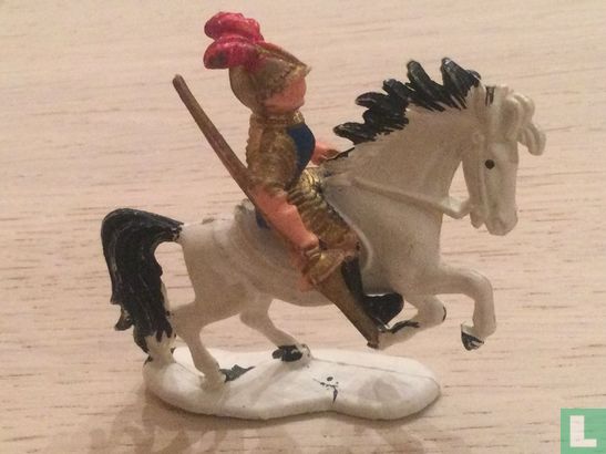 Knight with lance pointing downwards on horseback - Image 1