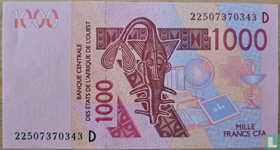 États d'Afrique de l'Ouest 1000 Francs (D-Mali) - Image 1