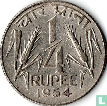 Inde ¼ roupie 1954 (type 1) - Image 1