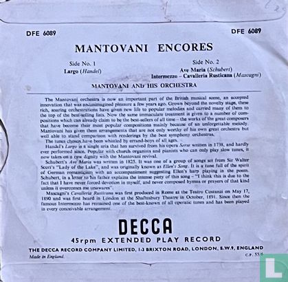 Mantovani Encores - Afbeelding 2