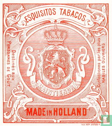 Esquisitos Tabacos - Made in Holland V.S. Dep. 20720 F. - Afbeelding 1
