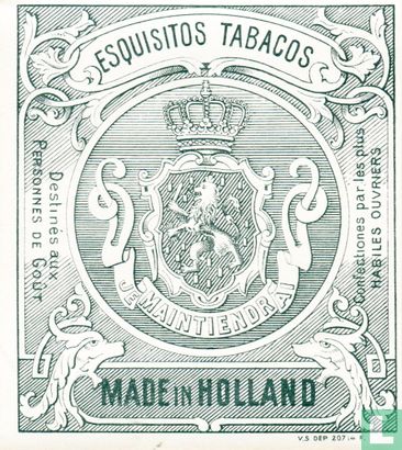 Esquisitos Tabacos - Made in Holland V.S. Dep. 20714 F. - Afbeelding 1