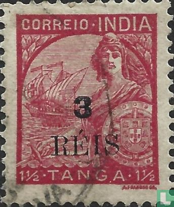 "Portugal" and ship San Gabriel, with overprint