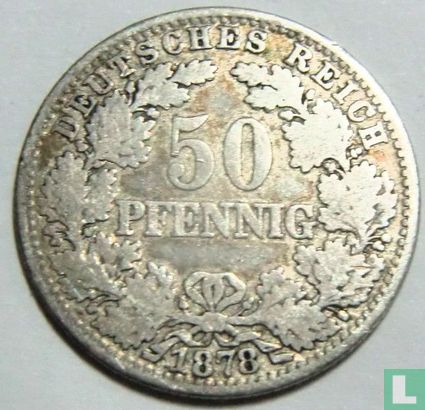 German Empire 50 pfennig 1878 - Image 1