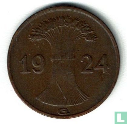 Duitse Rijk 1 rentenpfennig 1924 (G) - Afbeelding 1