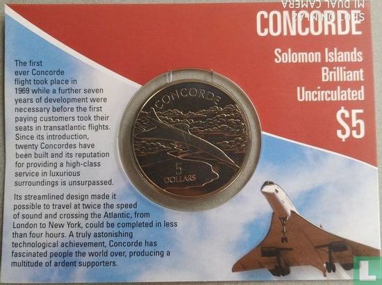 Salomonseilanden 5 dollars 2003 (coincard) "Concorde" - Afbeelding 1