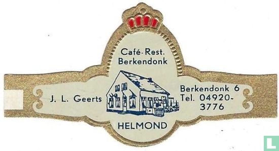 Café-Rest. Berkendonk Helmond - J. L. Geerts - Berkendonk 6 Tel. 04920-3776 - Image 1
