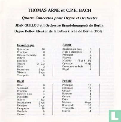 Arne - C.P.E. Bach    Concertos for Organ - Afbeelding 5