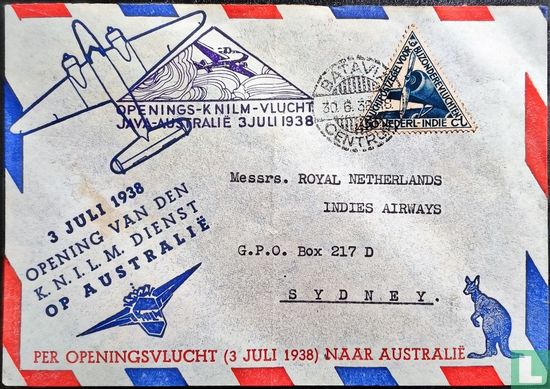 Eröffnung des KNIL-Fluges Java-Australien
