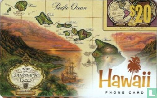 Hawaii, Map Sandwich Islands - Image 1