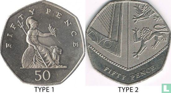 United Kingdom 50 pence 2008 (type 2) - Image 3