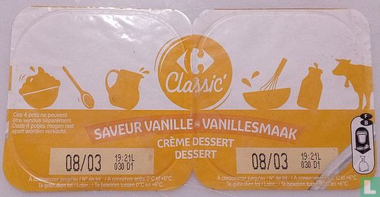 Carrefour classic créme dessert  saveur vanille Duo