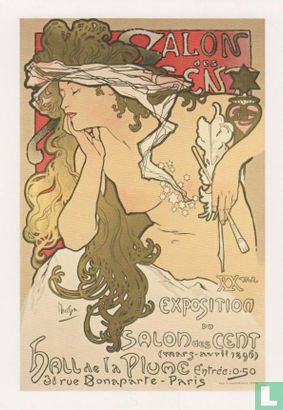 Werbeplakat für die Ausstellung- Salon des Cent, Hall de la Plume (1896) - Afbeelding 1