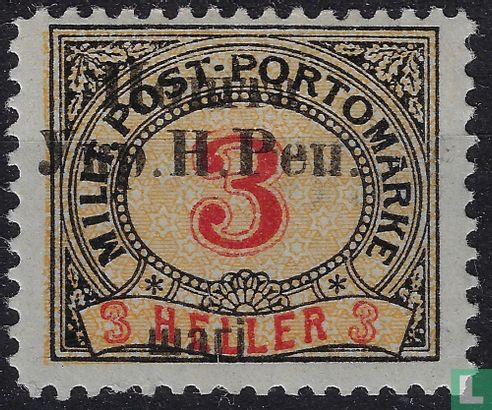 Overprint on porto stamps - Image 1