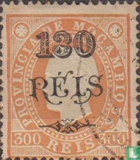 King Luís I, with overprint
