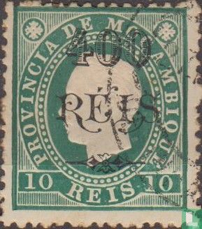 King Luís I, with overprint