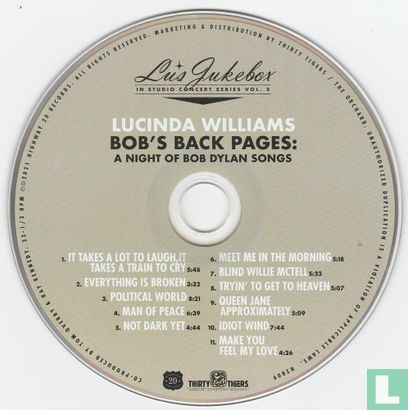 Bob's Back Pages: A Night of Bob Dylan Songs - Afbeelding 3