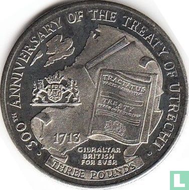 Gibraltar 3 pounds 2013 "300th anniversary Treaty of Utrecht" - Afbeelding 2
