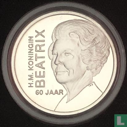 Penning Beatrix 60 jaar 1998 ZILVER - Afbeelding 1