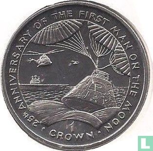 Gibraltar 1 Crown 1994 "25th anniversary of the first man on the moon - space capsule recovery" - Bild 2