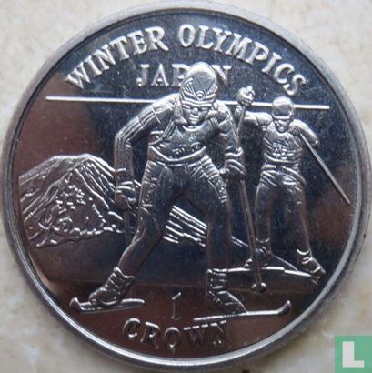 Gibraltar 1 crown 1998 "Winter Olympics in Nagano - Cross-country skiers" - Image 2