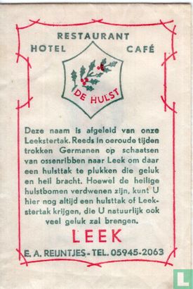 Restaurant Hotel Café De Hulst - Afbeelding 1