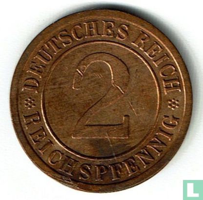 Duitse Rijk 2 reichspfennig 1936 (korenschoof - F) - Afbeelding 2