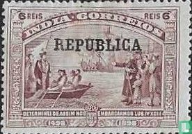 Vasco da Gama, avec surcharge "REPUBLICA"
