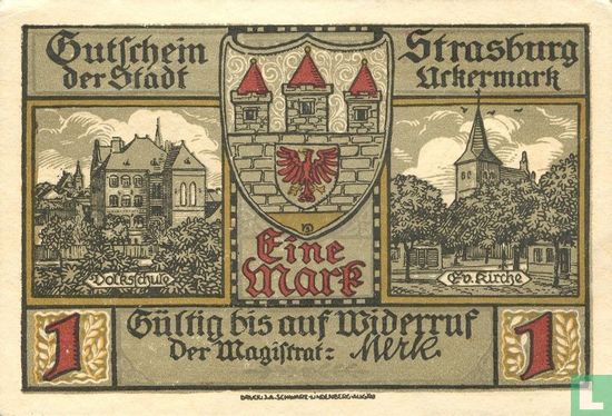 Strasburg, Stadt - 1 Mark ND (1921) - Image 1