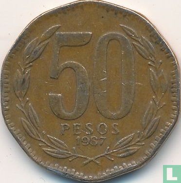 Chili 50 pesos 1987 - Image 1