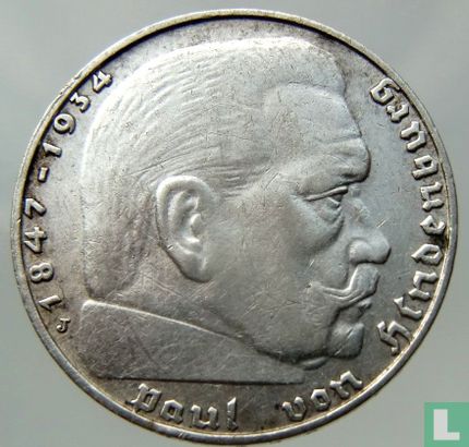 Duitse Rijk 2 reichsmark 1939 (J) - Afbeelding 2