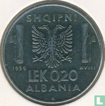 Albanie 0.20 lek 1939 - Image 1