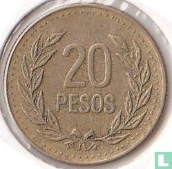 Colombia 20 pesos 1989 (type 2) - Image 2