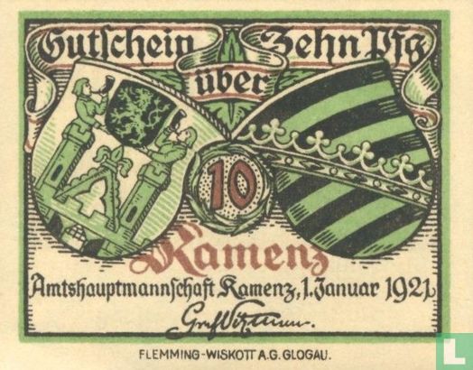 Kamenz, Amtshauptmannschaft - 10 Pfennig 1921 - Image 1