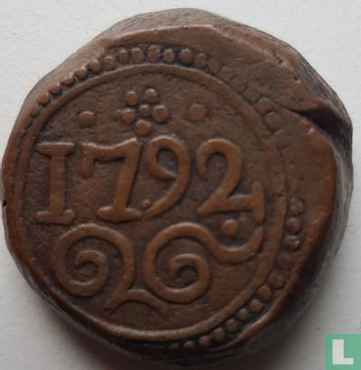 Ceylon VOC 2 stuiver 1792 (Galle) (with 4 balls on both sides VOC logo) - Image 1