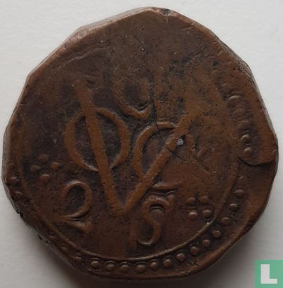 Ceylon VOC 2 Stuiver 1792 (Galle) (mit 4 Kugeln auf beiden Seiten VOC-Logo) - Bild 2