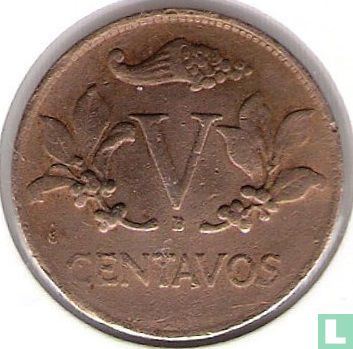 Colombie 5 centavos 1945 (avec B) - Image 2