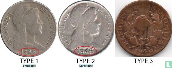 Colombie 5 centavos 1946 (type 1) - Image 3